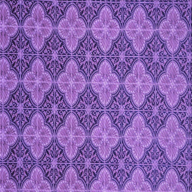 Ahgly Company Machine Washable Indoor Square Transitional Purple Amethyst Purple Area Rugs, 4' Square