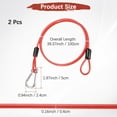 thumbnail image 3 of Cable de Seguridad con Ganchos y Bucles [2Pcs] - 3.28ft / 39.4 Pulgadas Cable de Seguridad para Candado de Equipaje de Acero Inoxidable para Bicicletas y Equipaje - [Rojo], 3 of 6