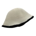 thumbnail image 6 of SikaFu New Hand-woven Straw Hat Women Summer Outdoor Beach Sunscreen Sun Hats Hollow Breathable Color Matching Bucket Cap Mujer, 6 of 6