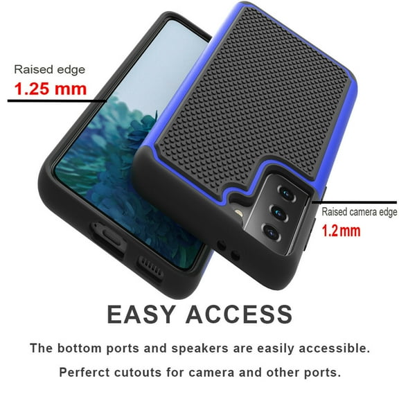 Samsung Galaxy S21 Ultra 5G Phone Case, Military Grade 6 Feet Drop Test Protection Dual Layer Cover-Blue