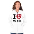 thumbnail image 4 of Love Dog Cute Paw Print Doggie Zip Hoodie Sweatshirt Women Brisco Brands S, 4 of 5