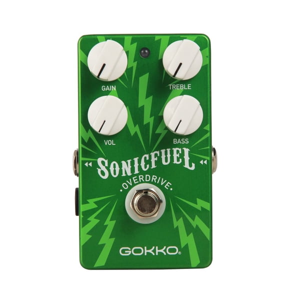 GOKKO SONICFUEL OVERDRIVE GK-20 - Versatile Guitar Effects Pedal with 4 Controls, Clean Boost & EQ Adjustment