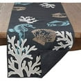 thumbnail image 3 of Fennco Styles Coastal Collection Sea Life Embroidered Table Runner 16 x 70 Inch - Navy Blue Table Cover for Everyday Use, Family Gathering, Banquets and Special Occasion, 3 of 4