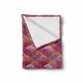 thumbnail image 2 of Squama Soft Flannel Fleece Blanket, Vibrant Color Semi-circular Petals Arranged as Art Deco Inspired Fish Scale Pattern, Cozy Plush for Indoor and Outdoor Use, 70" x 90", Multicolor, by Ambesonne, 2 of 6
