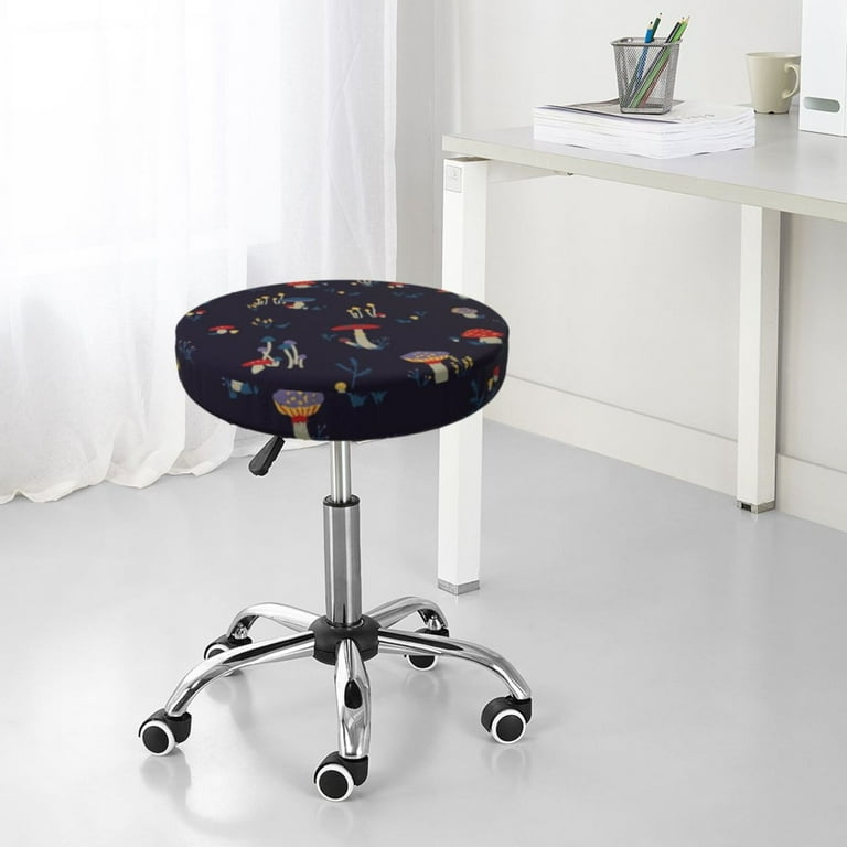 Junzan Mushrooms3 Bar Stool Cover Round Seat Cushion With Elastic Washable And Non Slip Bottom For Barstool Padded Chair Slipcover 13 Inch Walmart