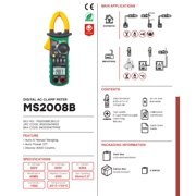 MASTECH MS2000G MS2001/C MS2006B MS2008 MS2009A/C Digital Clamp Meter Current Pliers Voltage Circuit Tester Pincers Multimeter Homeheld Professional Electrical Tool(MS2008B)