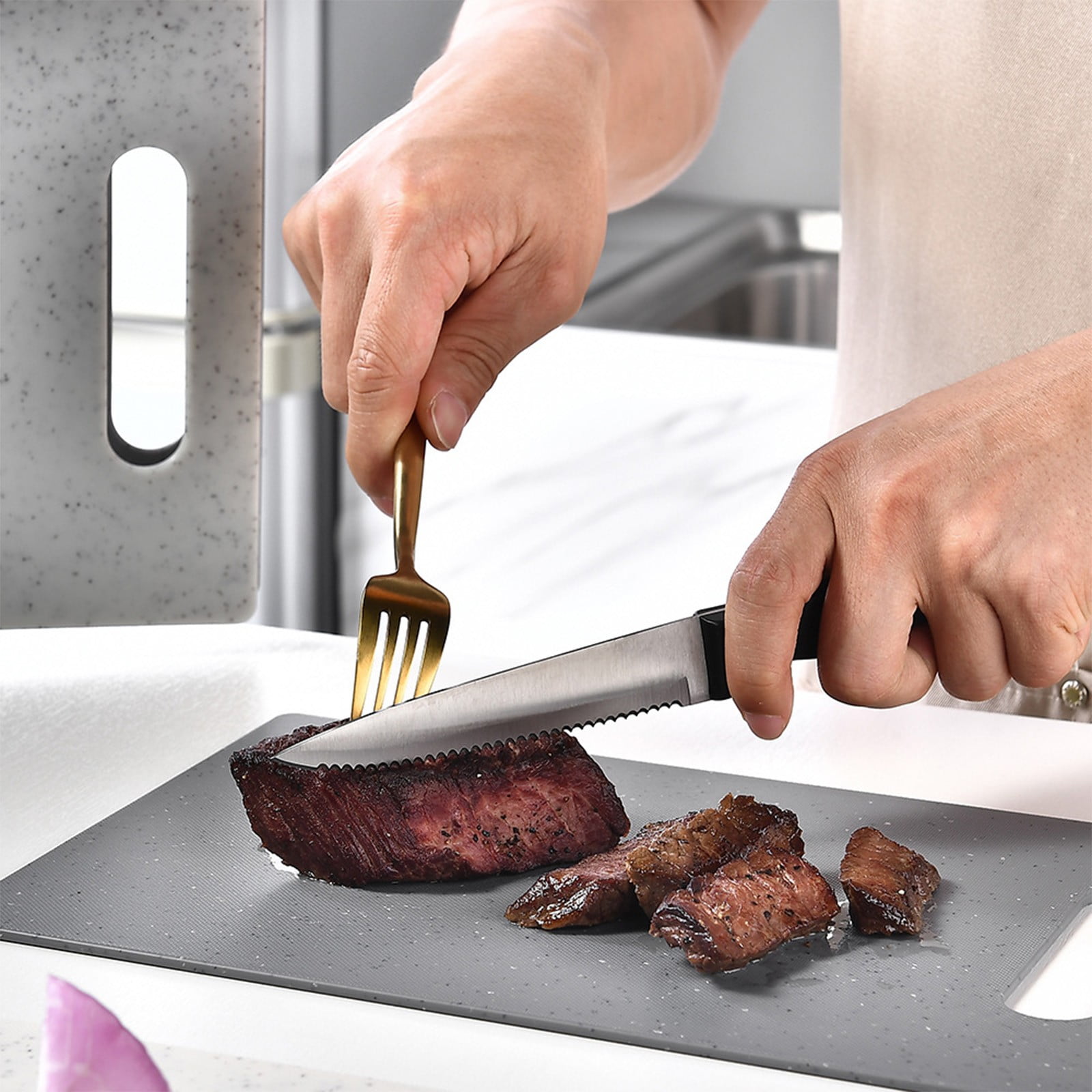 SouMaox Kitchen Cutting Board, Reversible Non-Slip Surface, Meat Vegetable Slicing Mat, Organized Meal Preparation for Home Cooking Area