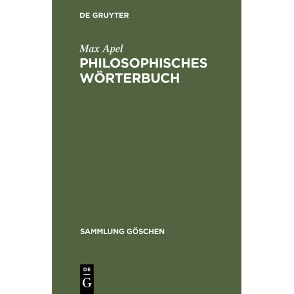 Sammlung Gaschen: Philosophisches Wörterbuch (Hardcover)