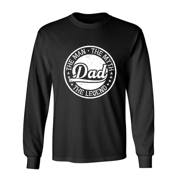 The Man The Myth Dad The Legend Sarcastic Humor Novelty Men's Long Sleeve Shirts