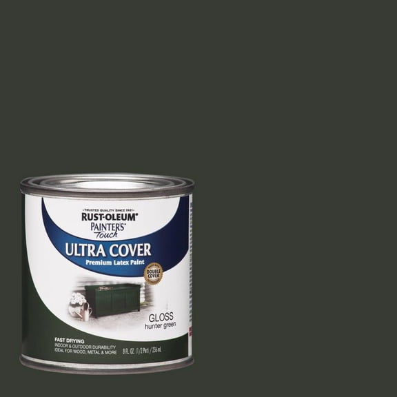 1/2 pt Rust-Oleum Brands 1938730 Hunter Green Ultra Cover 2X Premium Latex Paint