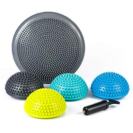 Hedgehog Balance Pods Pilates Ball Exercise Ball Yoga Ball Stability Balance Trainer Dots Plus Balance Pad, Core Body Balancing, Inflatable Stepping Foot Massage Ball (Balance Ball, Pack of 6