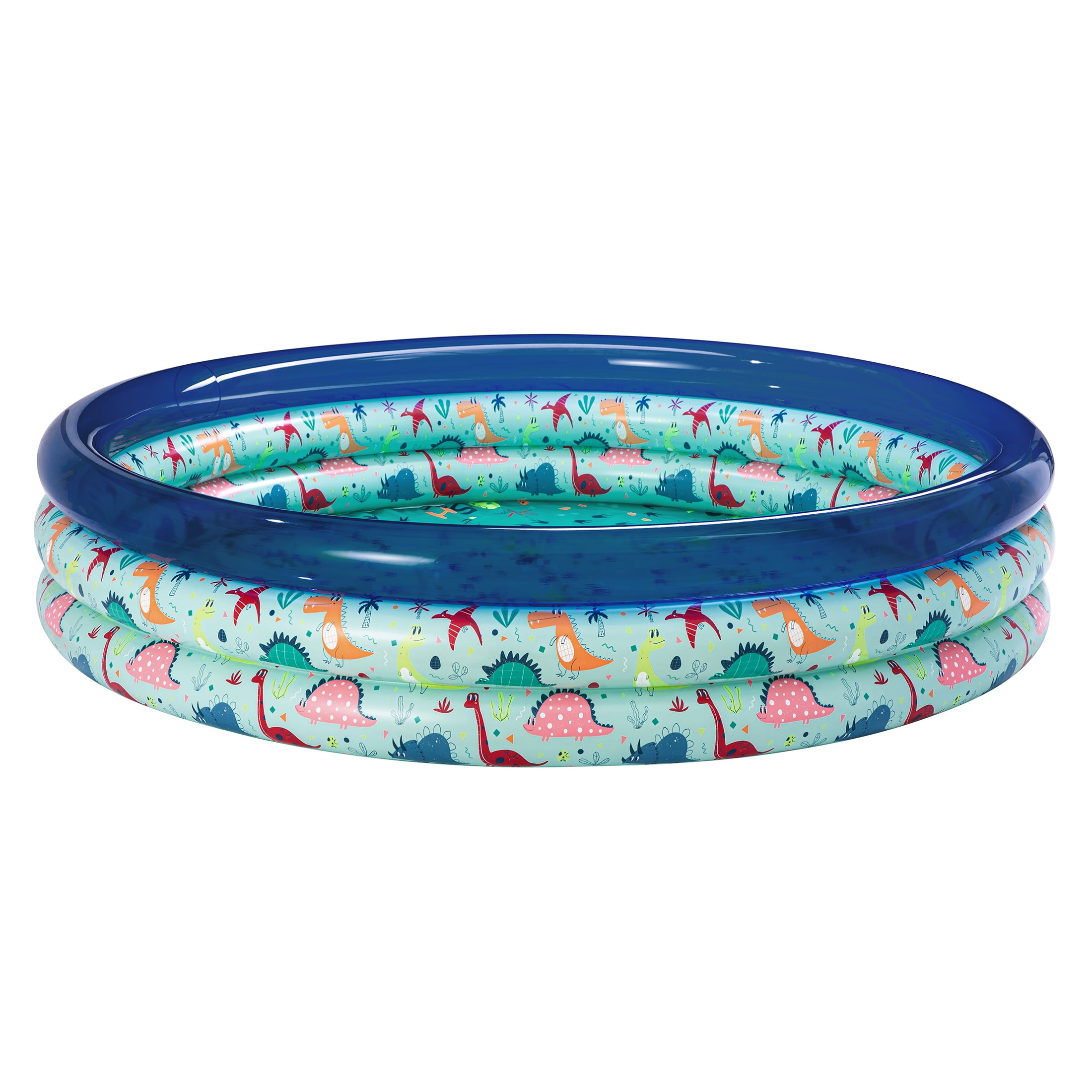 Bluescape Blue Dino 3-Ring Inflatable Swimming Pool for Kids, Round, Age 2 & up, Unisex
