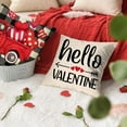 thumbnail image 5 of Valentine''s Day Hugs Kisses Decorative Throw Pillow Covers 16 x 16 Set of 4, Holiday Red Heart Arrow Buffalo Plaid Farmhouse Cushion Case Decor, Polka Dots Heart Truck Decoration for Sofa Couch, 5 of 5