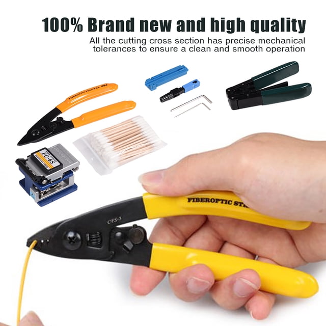Kit de herramientas de pelado de fibra óptica para empalmes FTTH con cortadora de fibra FC-6S