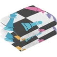 thumbnail image 2 of SKYSONIC Colorful Chess Patterned Hand Towels 2 PCS, Cotton Bath Towel for Drying Face Hands Body ,Absorbent Lightweight Towels for Bathroom Ktichen Travel Gym, 16"x28", 2 of 7