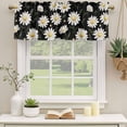 thumbnail image 2 of White Daisy Curtain Valances for Windows, Kitchen Valance Window Treatments Panel 2 Pack, Botanical Floral Plants Stems Rod Pocket Short Curtains for Bathroom Bedroom 60 x 18 Inch, 2 of 8