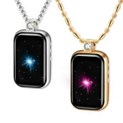Long Distance Touch Necklaces Jewelry Set of 2, Remote Smart Connection Love Stars Necklace, Send SOS SMS, Relationship Necklaces for Couples Lovers Family Kids Friends Festivals Valentine's Day Gifts