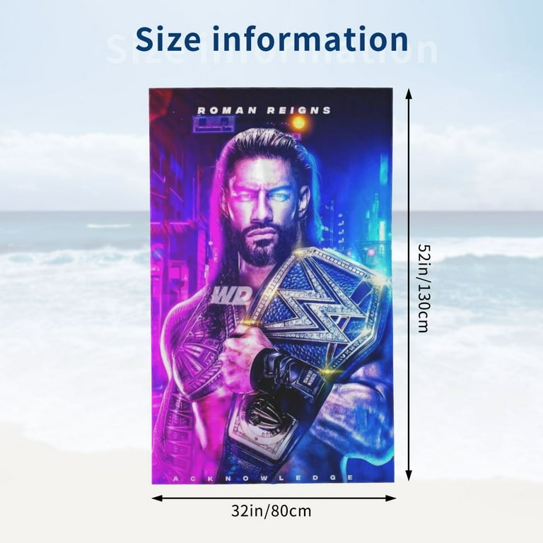 Roman Reigns Beach Towel, Microfiber Sand Free Bath Towel