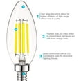 thumbnail image 2 of Luxrite 5W E12 Vintage Candelabra LED Dimmable Light Bulbs, 60W Equivalent 5000K Bright White, 550 Lumens, Blunt Tip, 6-Pack, 2 of 8