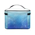 thumbnail image 4 of HELLHERO Polyester Travel Makeup Bag with Brush Compartment Handheld Cosmetic Case Brush Slots Home Travel Office, Blue Glitter Gradient, 4 of 6