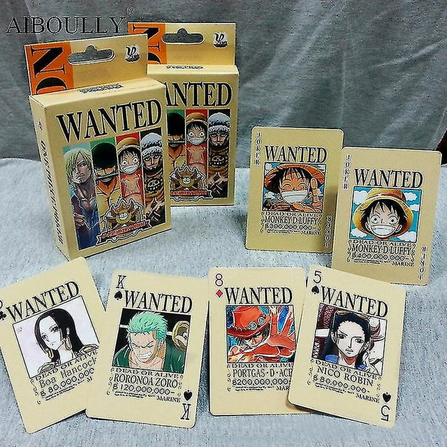 54 unids/set colección de figuras de una pieza Monkey D. Luffy Poker Card & Roronoa Zoro Naipes Caja de color Embalaje Juguete de regalo para niños
