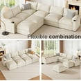 thumbnail image 5 of HOMYHOMEY MS04 Modern Material Multifunctional Sectional Sofa with Square Arms, Beige, 5 of 5