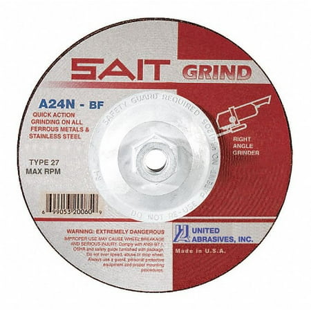 

United Abrasives/Sait Depressed Ctr Whl T27 4.5x1/4x5/8-11 AO 20160