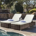 thumbnail image 4 of Zimtown Adjustable Pool Chaise Lounge Chair, Pool Chair Outdoor Patio Furniture PE Wicker W/ Cushion Brown Black Gray Optional, 4 of 10