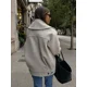 thumbnail image 2 of Abrigos informales de doble botonadura para mujer, chaquetas de manga larga con bolsillos y solapa grande, ropa de calle elegante para mujer, Otoño, 2024, 2 of 5