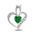 thumbnail image 2 of Star K� Heart Shape 6mm Simulated Emerald Pendant Necklace, 2 of 9