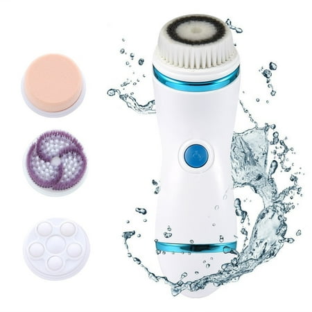 Facial Cleansing Brush Set, Rechargeable Electric Rotating Face Scrubber with 2 Speeds Settings & 4 Brush Heads, Perfect for Deep Cleansing, Gentle Exfoliating & Removing Blackhead, (Best Rotating Face Brush)