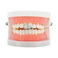 thumbnail image 2 of Unique Bargains 1 Pc Fake Grills Hip Hop Double Teeth Hollowout Teeth Grillz Silver Tone, 2 of 6