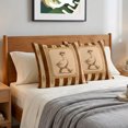 thumbnail image 6 of Western Ducks Pillow Covers 24x24 Set of 2, Farmhouse Modern Rustic Red Brown Stripe Throw Pillow Covers Decorative Couch Cushion Cover, Microfiber Soft Pillowcases for Bedroom Living Room Sofa, 6 of 9