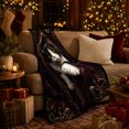 thumbnail image 3 of Elegant Tuxedo Cat Portrait, Mystical Pet Portrait Pattern, Warm Flannel Blanket for Living Room and Bedroom with Detailed Artwork, Cat Lovers autumn celebration Gift, Pet Lover Home Decor, 3 of 9
