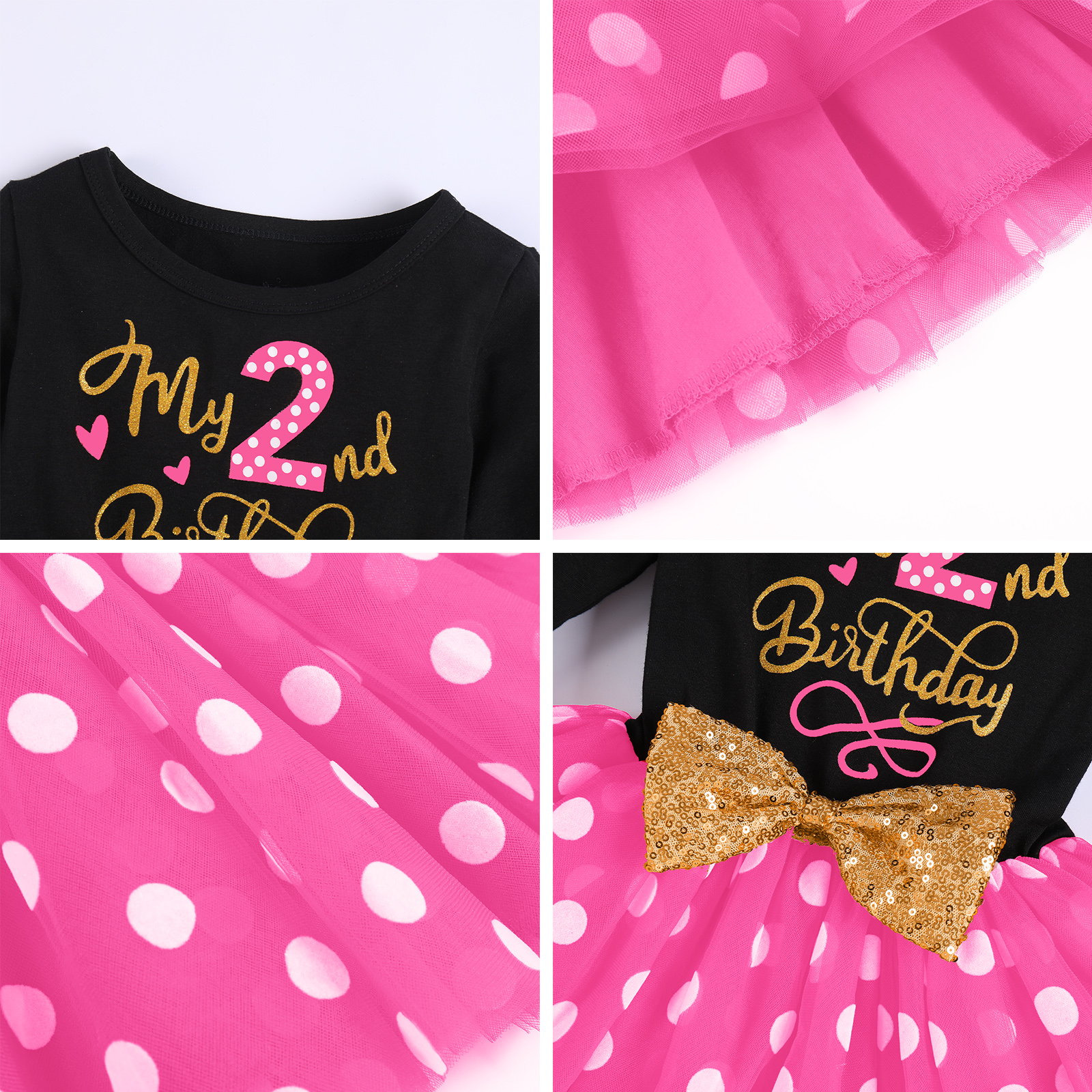 IBTOM CASTLE Baby Girl 1st 2nd 3rd Birthday Outfit Mouse Dress