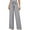 B2-Grey Stripe, variant on Chiclily Women Wide Leg Pants with Pockets High Waist Tie Knot Casual Trousers, US Size Medium in Burgundy Stripe