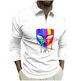 thumbnail image 5 of Ceisia Men's Slim-Fit Long-Sleeve Zip Polo Shirt with Graffiti Mask Print Multi-Color Gift, 5 of 5