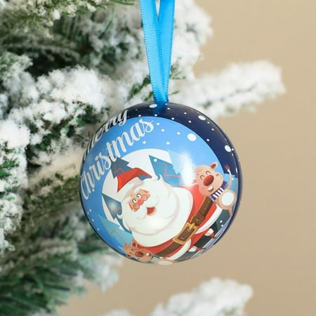 

Christmas decoration round ball pendant spherical candy gift packaging tin box Home Decor Pendant TANGNADE