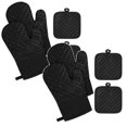 thumbnail image 1 of Oleegame 2PC Silicone Pot Holders And Oven Sets Kitchen Gloves Heat Non Slip For Baking Cooking Black 4 Black, 1 of 9