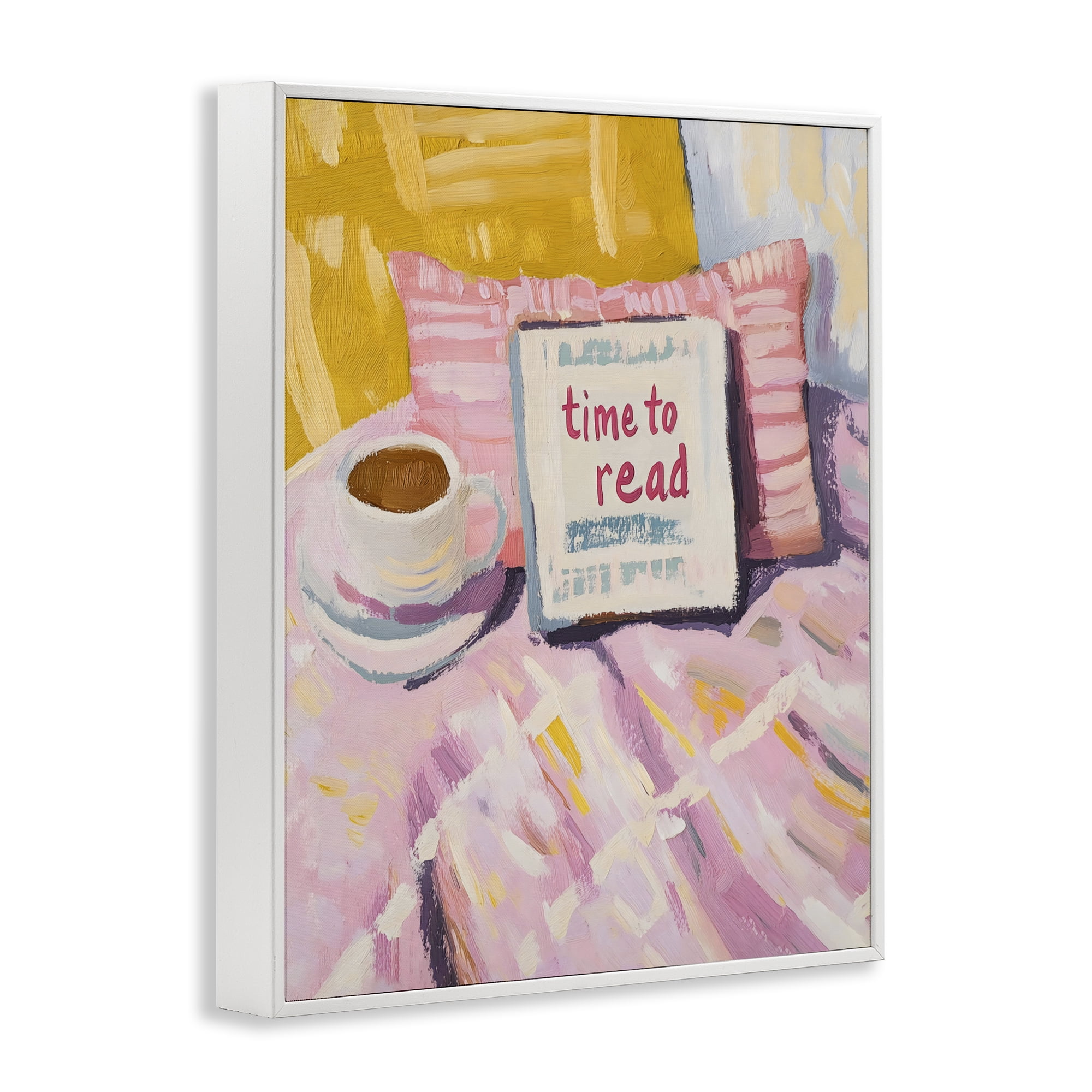 Stupell Industries Time To Read in Morning White Framed Giclee Art, design by The Prints Vibe