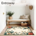 thumbnail image 3 of ODIKA 5'x7' Machine Washable Non-Slip Area Rug, Tropical Floral Easy Clean High Traffic Rug, Beige, 60630, 3 of 7