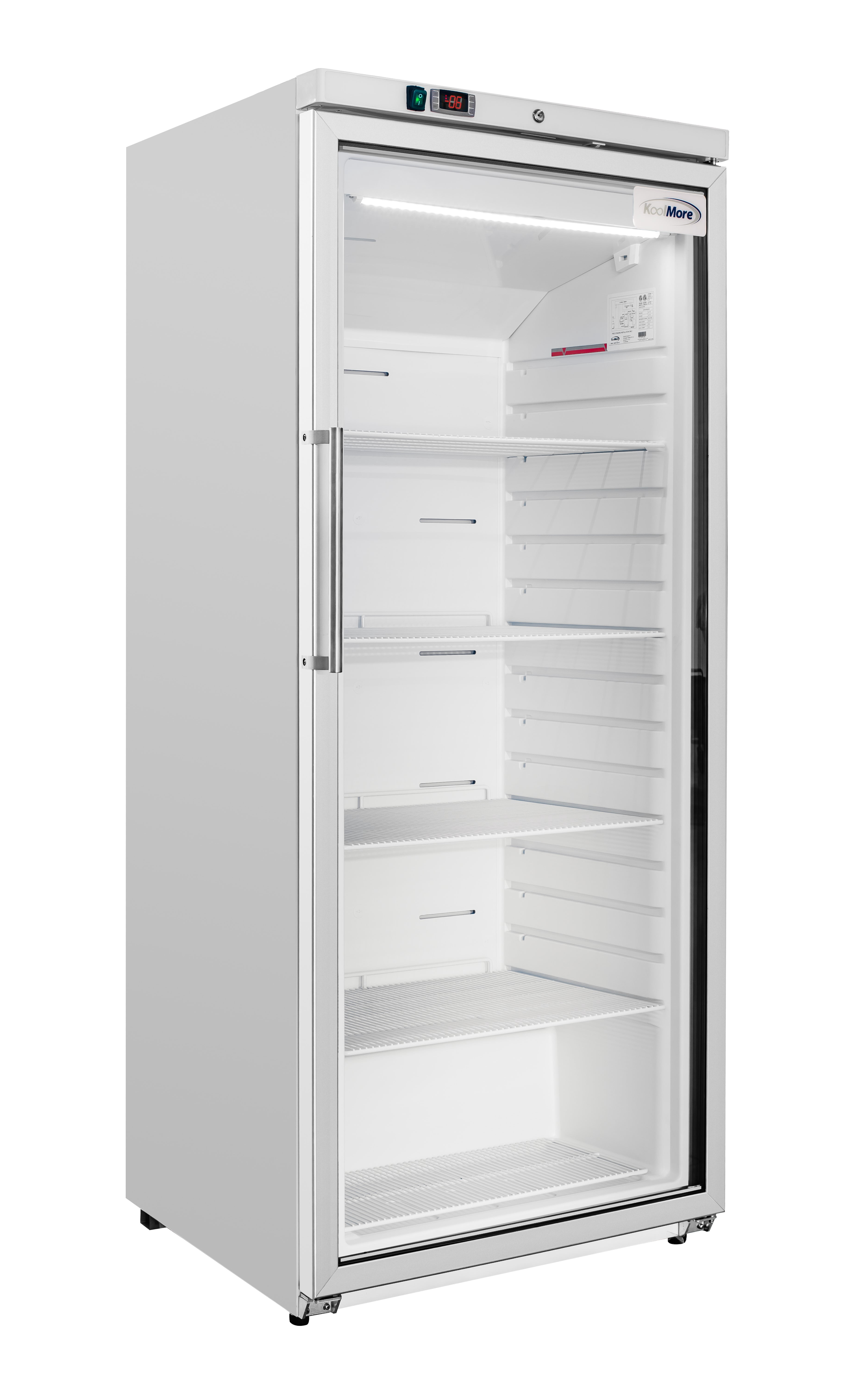 30 in. 21 cu. ft. Commercial Auto Defrost Glass Door Reach-In Freezer in White (KM-RIF-1GD21C-A)