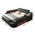 thumbnail image 2 of Queen Size Multifunctional Bed Frame, Upholstered Storage Platform with Right-Side Massage Recliner, Music Speaker, USB Charging Station, 2 of 7