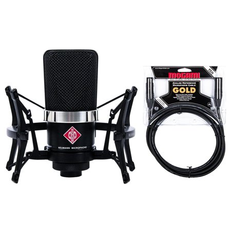 Neumann TLM 102 Microphone Studio Set Black w/ Premium 15-foot XLR Mogami Gold Cable Bundle