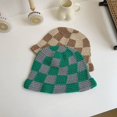 thumbnail image 3 of CoCopeaunts Beach Bucket Hat for Women Checkerboard Lattice Fisherman Hat Autumn Winter Wild Wear Hand-Woven Hollow Knitted Hat, 3 of 8