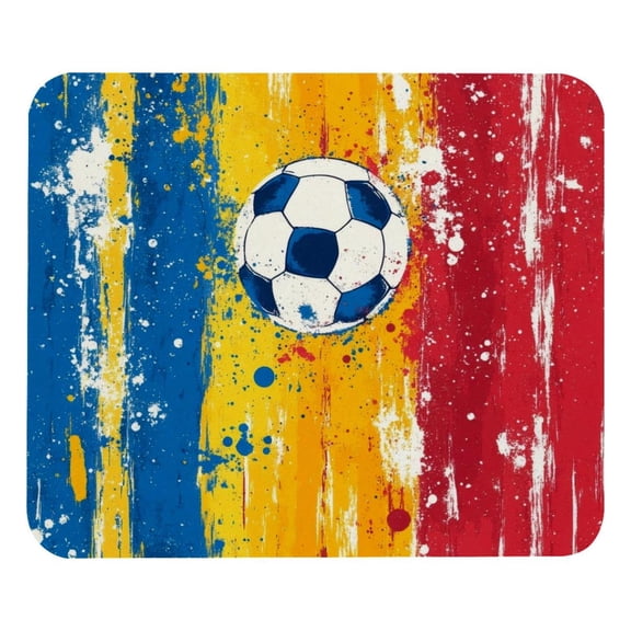 PhooArto Comfortable Mouse Pad Soccer Splatter Pattern Desktop Mousepad , 21 x 25 cm Mouse Mat, Non-Slip Rubber Base, Improves Speed and Precision