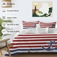 thumbnail image 5 of Blue Anchor Duvet Cover Set Queen Size Costal Red White Blue Stripes Background Soft Lightweight Comforter Covers 4 Piece Bedding Set with 1 Duvet Cover 1 Bed Sheet & 2 Pillow Shams, 5 of 8