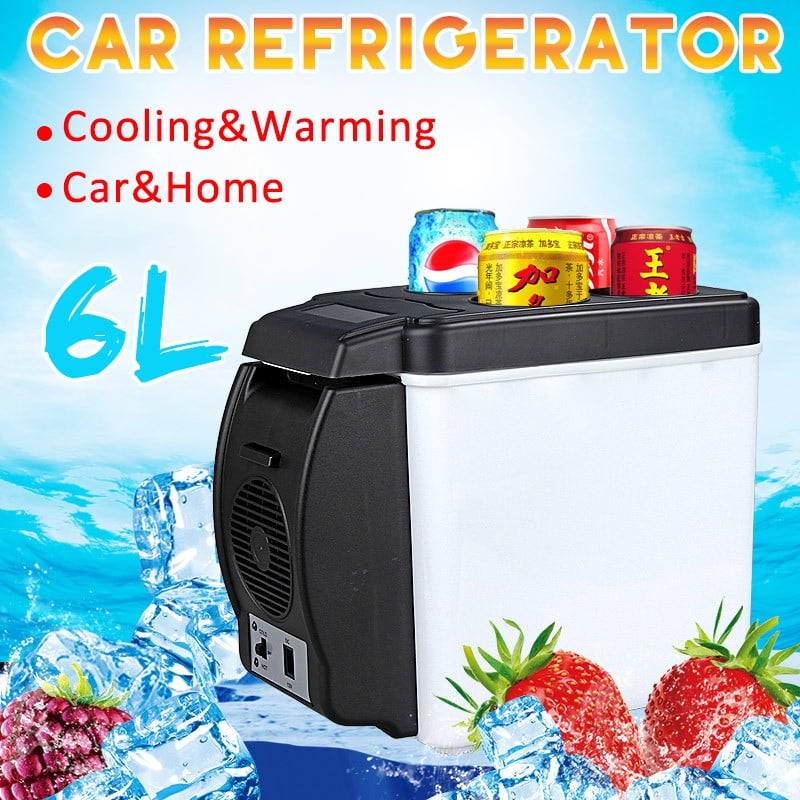 Mini Portable Compact Personal Fridge Cools and Heats, 6 Liter Capacity 4 oz Cans, 100 Freon