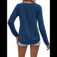 thumbnail image 2 of Camisetas de Verano con Cuello en V para Mujer, Estilo Informal, Tipo Túnica con Botones y Cuello Henley Azul XL, 2 of 7