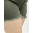 thumbnail image 3 of A3Denim Women's Plus Size Raw Edge Denim Shorts, 5" Inseam, Sizes 16W-24W, 3 of 4
